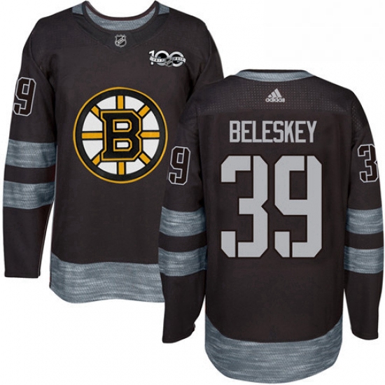 Mens Adidas Boston Bruins 39 Matt Beleskey Premier Black 1917 2017 100th Anniversary NHL Jersey