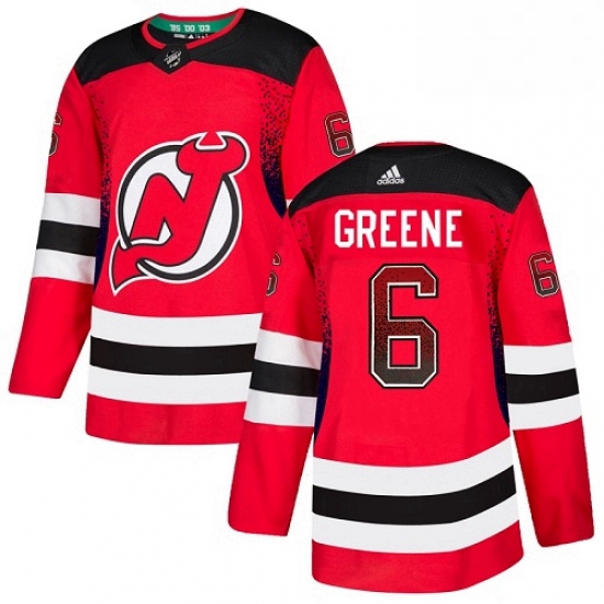 Mens Adidas New Jersey Devils 6 Andy Greene Authentic Red Drift Fashion NHL Jersey