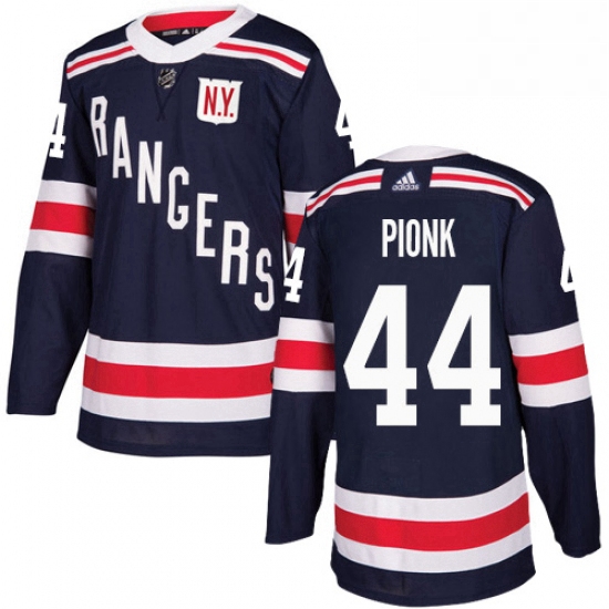 Mens Adidas New York Rangers 44 Neal Pionk Navy Blue Authentic 2018 Winter Classic Stitched NHL Jers