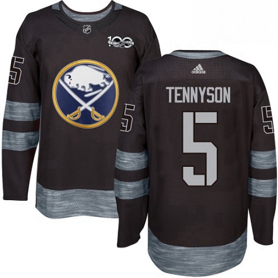 Mens Adidas Buffalo Sabres 5 Matt Tennyson Premier Black 1917 2017 100th Anniversary NHL Jersey