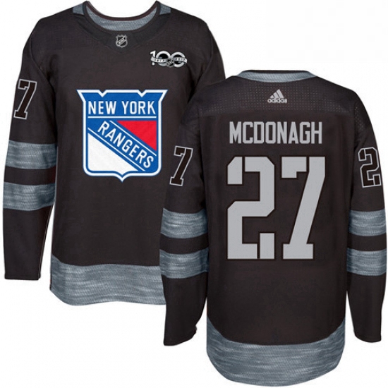 Mens Adidas New York Rangers 27 Ryan McDonagh Authentic Black 1917 2017 100th Anniversary NHL Jersey