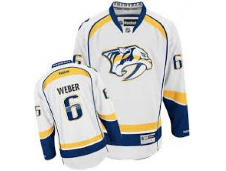 Nashville Predators 6 Shea Weber White NHL Jerseys