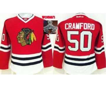 women nhl jerseys chicago blackhawks #50 crawford red[2015 Stanley cup champions]