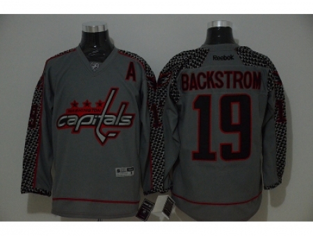 NHL Washington Capitals #19 Nicklas Backstrom Charcoal Cross Check Fashion jerseys