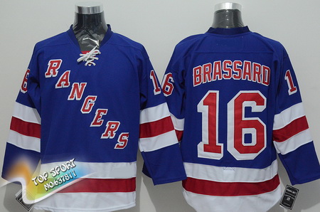 Youth New York Rangers 16 Derick Brassard Hockey Jerseys Blue White Dark Blue Bbrassard Jerseys