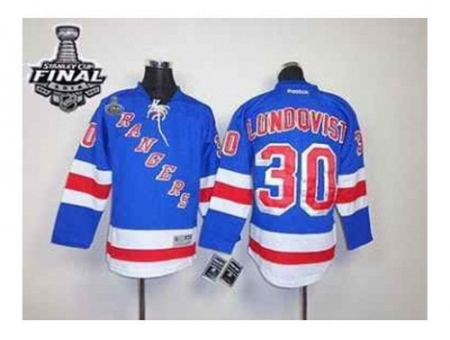 Youth nhl jerseys new york rangers #30 lundqvist blue[2014 stanley cup]