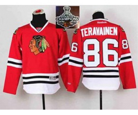 youth nhl jerseys chicago blackhawks #86 teravainen red[2015 Stanley cup champions]