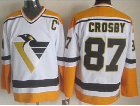 Pittsburgh Penguins 87 Sidney Crosby White CCM NHL Jerseys