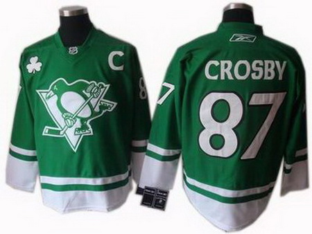 Youth Pittsburgh Penguins 87# Sidney Crosby jerseys green