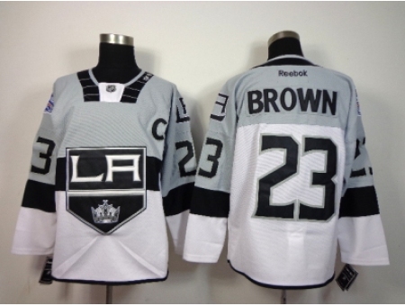 NHL los angeles kings #23 brown stadium white-grey jerseys