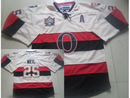 Ottawa Senators 25 Chris Neil Cream Heritage Classic NHL Jerseys