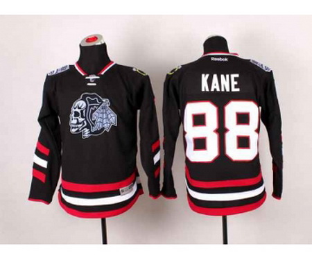 youth nhl jerseys chicago blackhawks #88 kane black[2014 Stadium Series][the skeleton head]