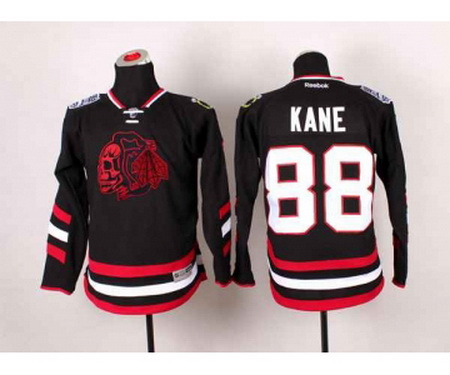 youth nhl jerseys chicago blackhawks #88 kane black-1[2014 Stadium Series][the skeleton head]