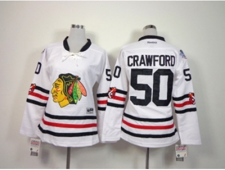 NHL Women chicago blackhawks #50 Corey Crawford white jerseys(2015 new classic)