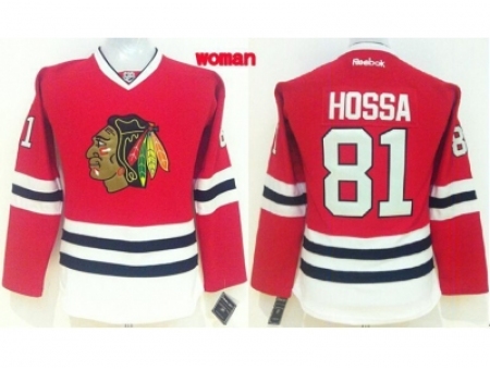 NHL Women chicago blackhawks #81 Marian Hossa red jerseys