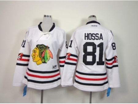 NHL Women chicago blackhawks #81 Marian Hossa white jerseys(2015 new classic)