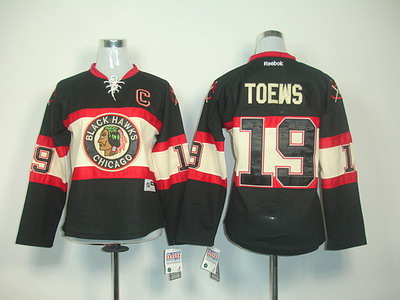 Women Chicago Blackhawks #19 TOEWS WINTER CLASSIC Black