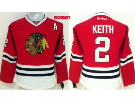 Women NHL Chicago Blackhawks 2 Duncan Keith red Jersey