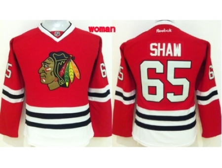 Women NHL Chicago Blackhawks 65 shaw red Jersey