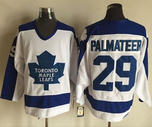 Maple Leafs #29 Mike Palmateer WhiteBlue CCM Throwback Stitched NHL Jersey