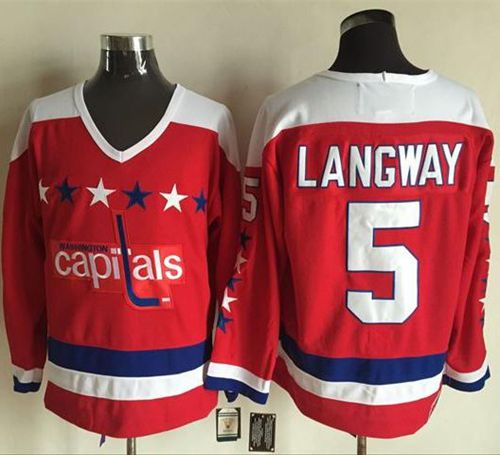 Capitals #5 Rod Langway Red Alternate CCM Throwback Stitched NHL Jersey