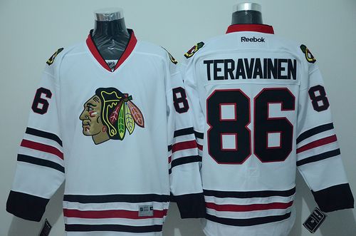 Blackhawks #86 Teuvo Teravainen White Stitched NHL Jersey