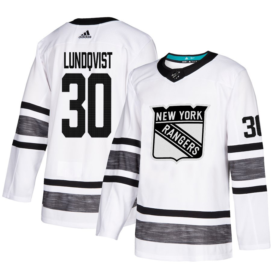 Rangers #30 Henrik Lundqvist White Authentic 2019 All Star Stitched Hockey Jersey