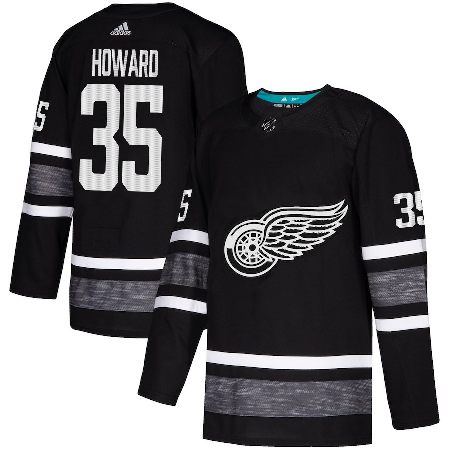 Red Wings #35 Jimmy Howard Black Authentic 2019 All Star Stitched Hockey Jersey