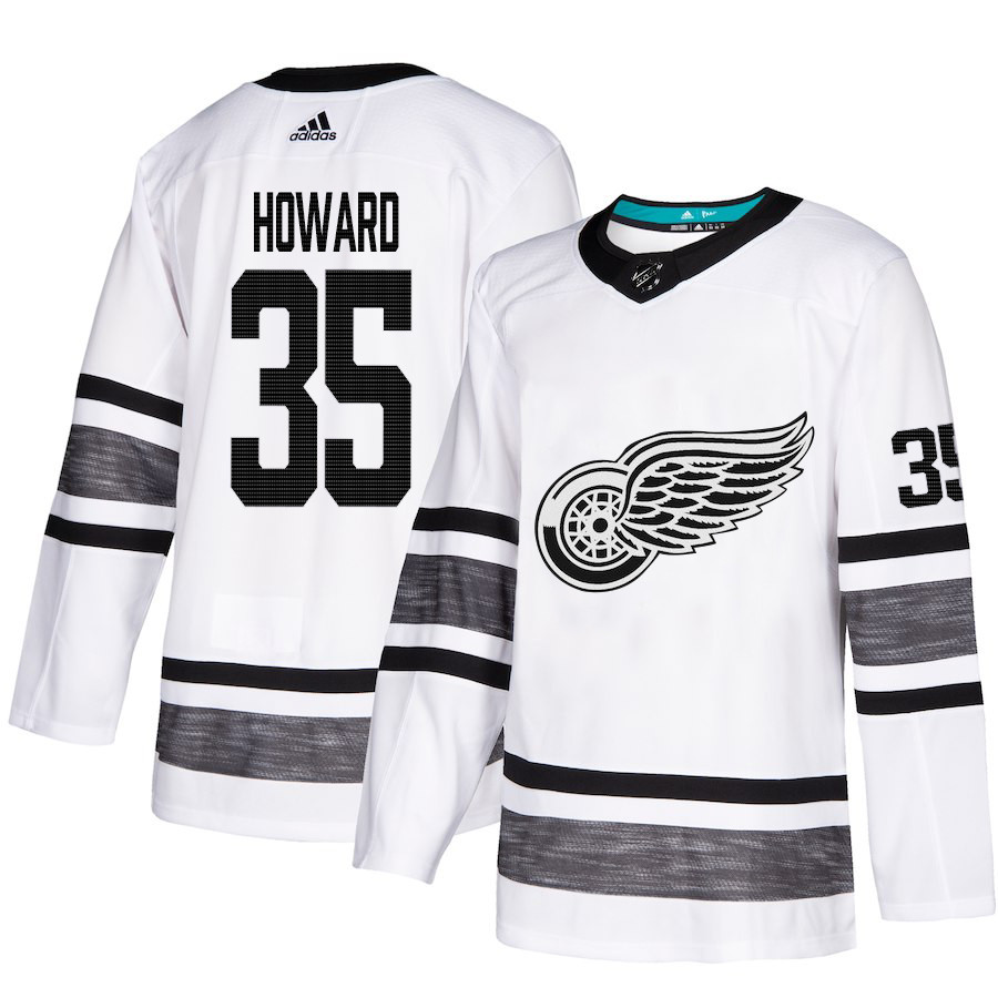 Red Wings #35 Jimmy Howard White Authentic 2019 All Star Stitched Hockey Jersey