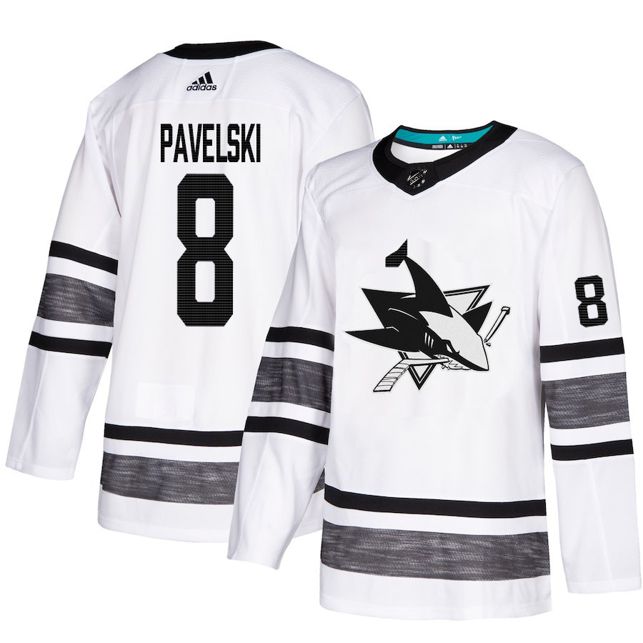 Sharks #8 Joe Pavelski White Authentic 2019 All Star Stitched Hockey Jersey