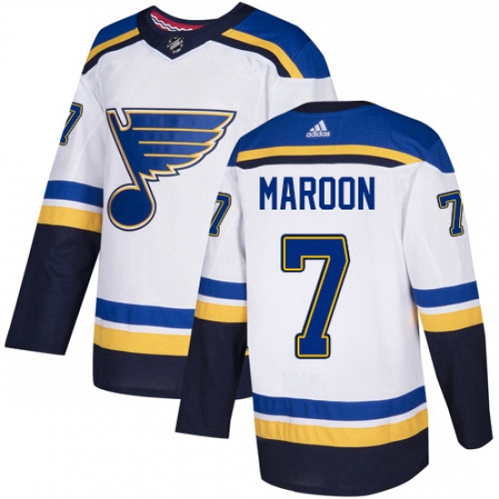 Mens Adidas St Louis Blues 7 Patrick Maroon Authentic White Away NHL Jersey