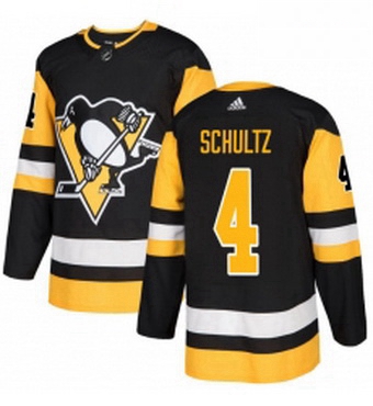 Mens Adidas Pittsburgh Penguins 4 Justin Schultz Premier Black Home NHL Jersey