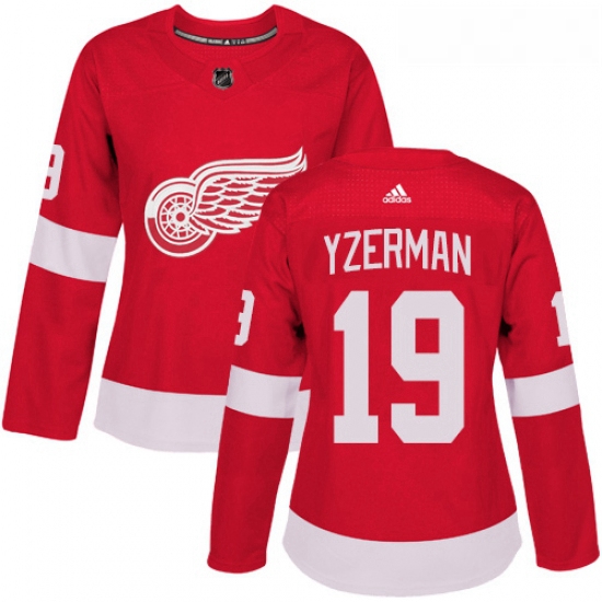 Womens Adidas Detroit Red Wings 19 Steve Yzerman Authentic Red Home NHL Jersey