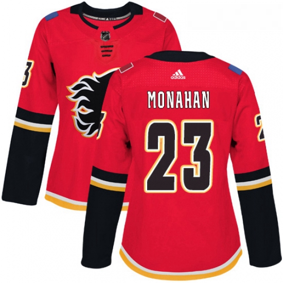 Womens Adidas Calgary Flames 23 Sean Monahan Authentic Red Home NHL Jersey