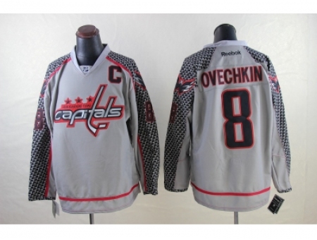 NHL Washington Capitals #8 alex Ovechkin Charcoal Cross Check Jerseys