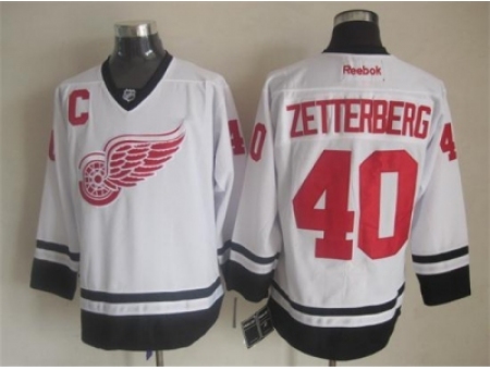 NHL Detroit Red Wings #40 Henrik Zetterberg black-white jerseys