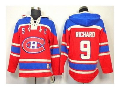 nhl jerseys montreal canadiens #9 richard red[pullover hooded sweatshirt patch C]