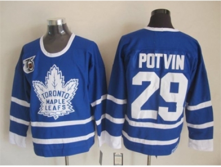 NHL Toronto Maple Leafs #29 Potvin blue Jerseys[m&n 75th]