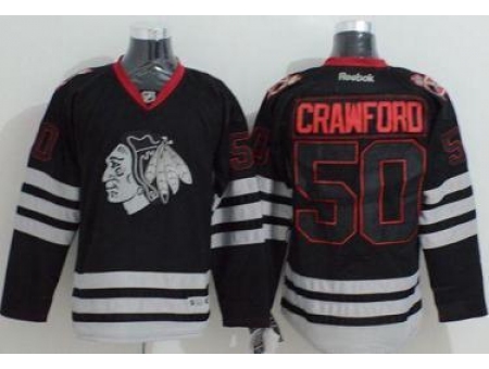 Chicago Blackhawks #50 Corey Crawford Black Stitched Jersey