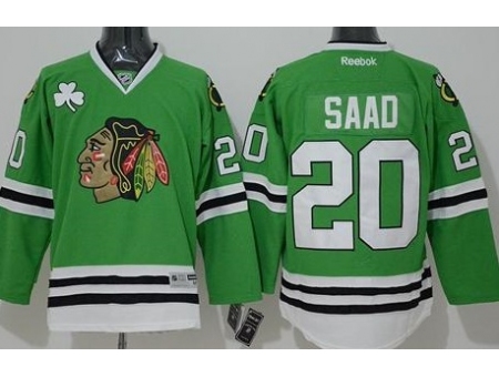 Chicago Blackhawks #20 Brandon Saad Green Stitched Jersey