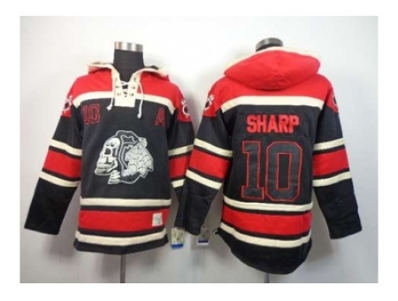 Chicago Blackhawks #10 Sharp red-black[pullover hooded sweatshirt][the skeleton head][patch A]