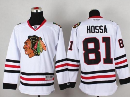 Chicago Blackhawks 81 Marian Hossa White Hockey NHL Jersey