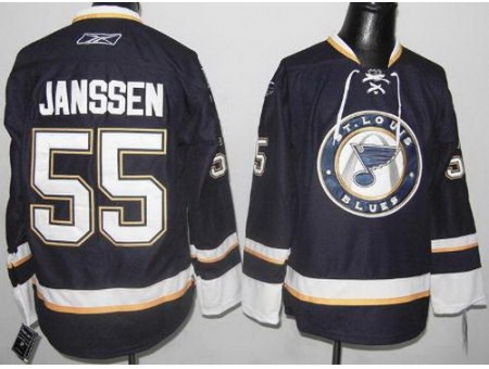 St. Louis Blues 55 Cam Janssen Dark Blue NHL Jersey