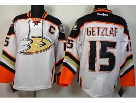 Anaheim Ducks 15 Ryan Getzlaf White Road Stitched NHL Jersey