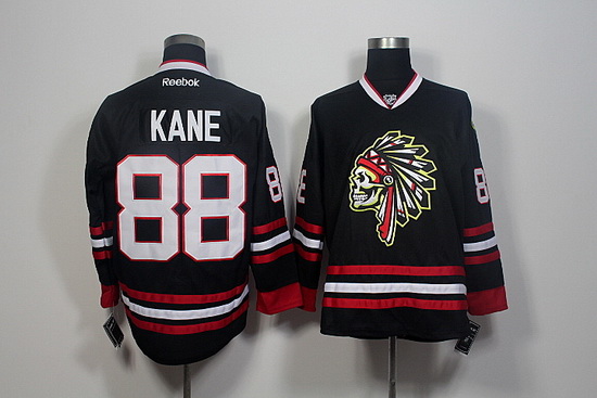 Chicago Blackhawks #88 Patrick Kane Black Skull Reebok Authentic Stitched NHL Jersey