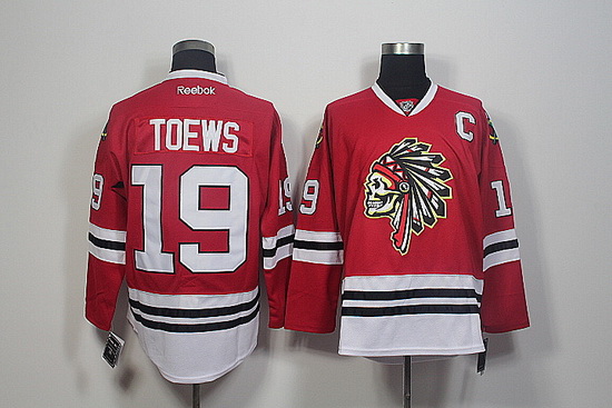 Chicago Blackhawks #19 Jonathan Toews Red Skull Reebok Authentic Stitched NHL Jersey