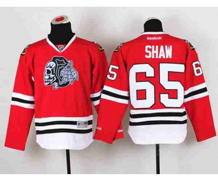 youth nhl jerseys chicago blackhawks #65 shaw red-1[the skeleton head]