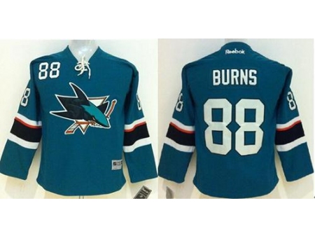 Youth San Jose Sharks #88 Brent Burns Green Stitched NHL Jersey