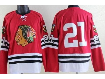 Chicago Blackhawks #21 Stan Mikita Red Mitchell And Ness 1960-61 Throwback Stitched NHL Jersey