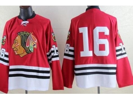 Chicago Blackhawks #16 Marcus Kruger Red Mitchell And Ness 1960-61 Throwback Stitched NHL jersey